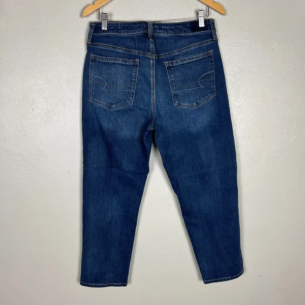 American Eagle Vintage Hi Rise Jeans Womens 12S Short Denim Blue Button Fly‎ - Image 4