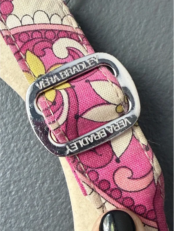 Vera Bradley Quilted Crossbody Bag in Pink Paisley Pattern - Image 9
