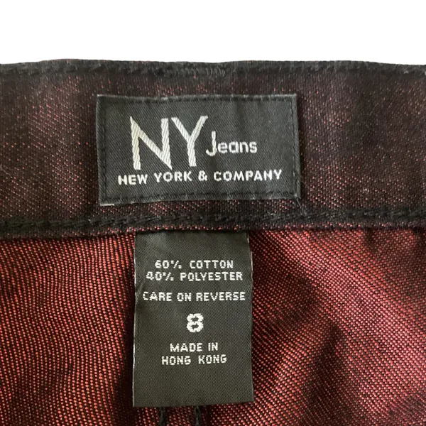 New York Jeans Metallic Pants Black Size 8 - Image 3