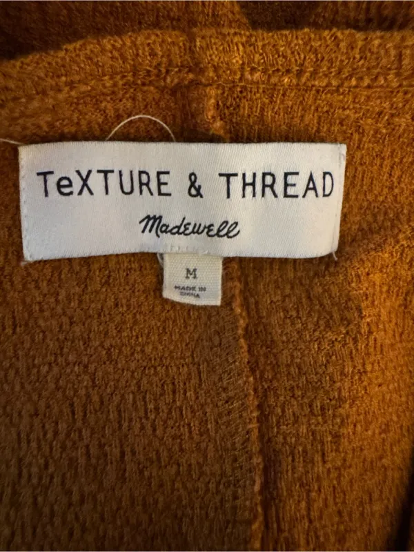Madewell Texture & Thread Short-Sleeve Side-Tie Faux-Wrap Short Sleeve Dress Med - Image 6