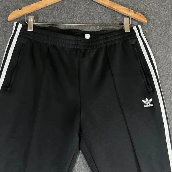 Adidas Originals Women Black 3-Stripe Track Pants Trefoil Logo Size L BK0017 - Image 6