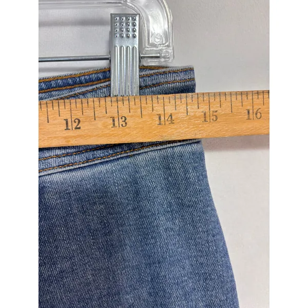 Zara Wide Leg Ankle Cropped Jeans Womens 8 High Rise Raw Hem Stretch Casual Boho - Image 2