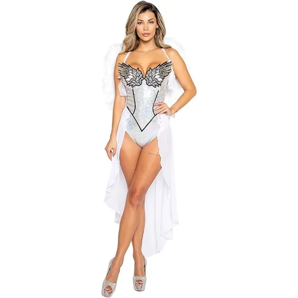 NEW Roma Silver Angel of Desire Sexy Halloween Costume Size Small - Image 2