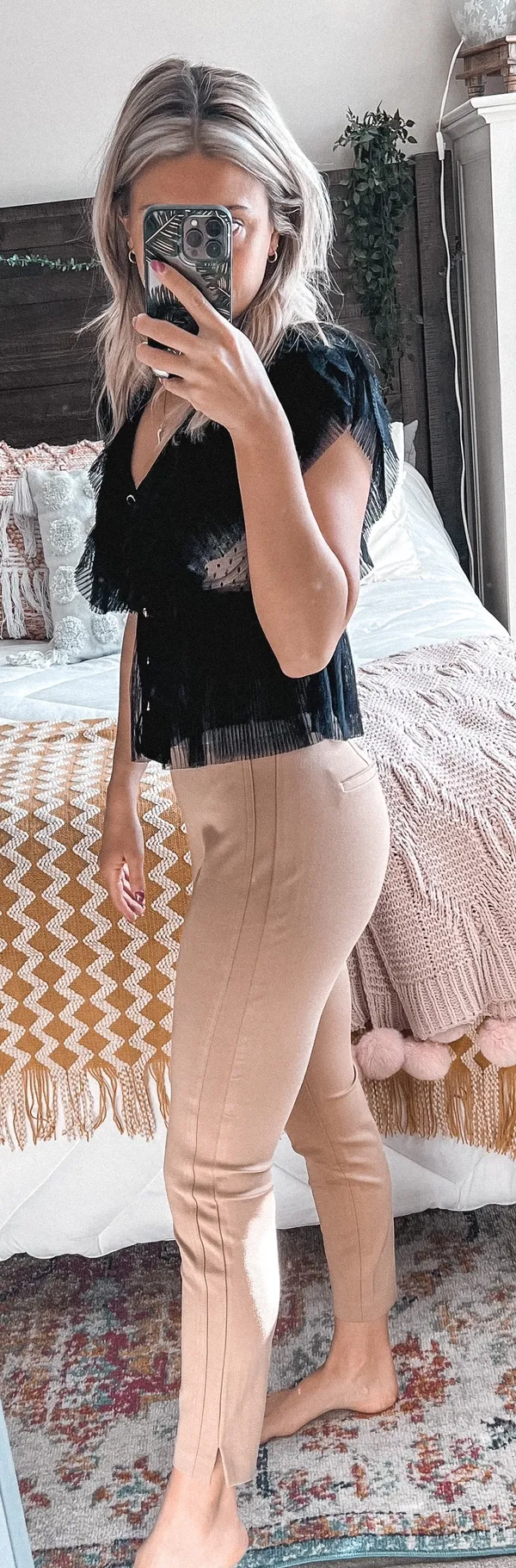 Express Tan Skinny Ankle High Rise Pants - Image 4
