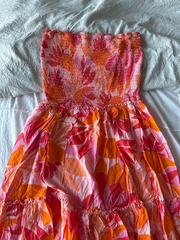 Strapless Maxi Dress Size Large Orange - Image 8