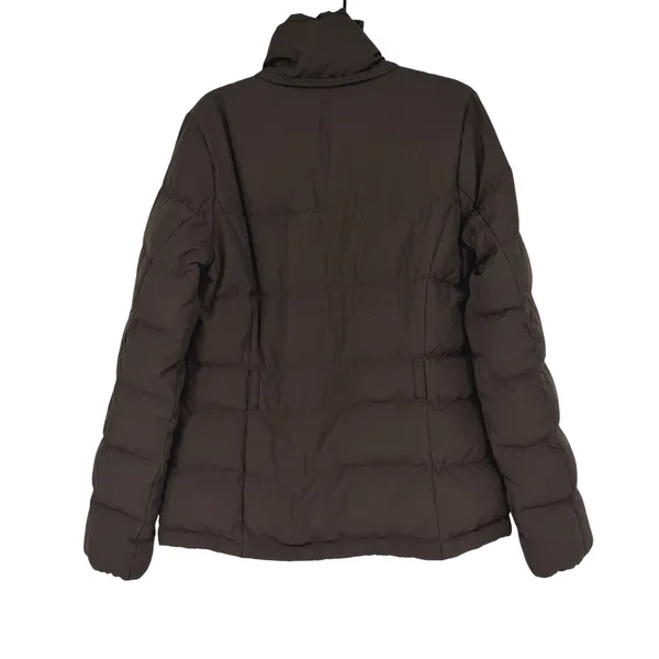 Hollister Brown 50% Down Puffer Jacket Coat‎ HCO Logo Full Zip L Y2K - Image 2