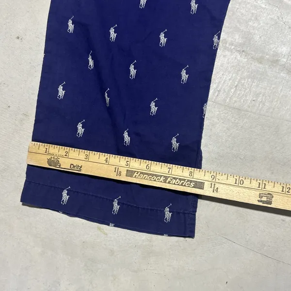 Polo Ralph Lauren AOP Pony Pants Men's SZ Large Blue Pajama Sleep Lounge Pants - Image 7