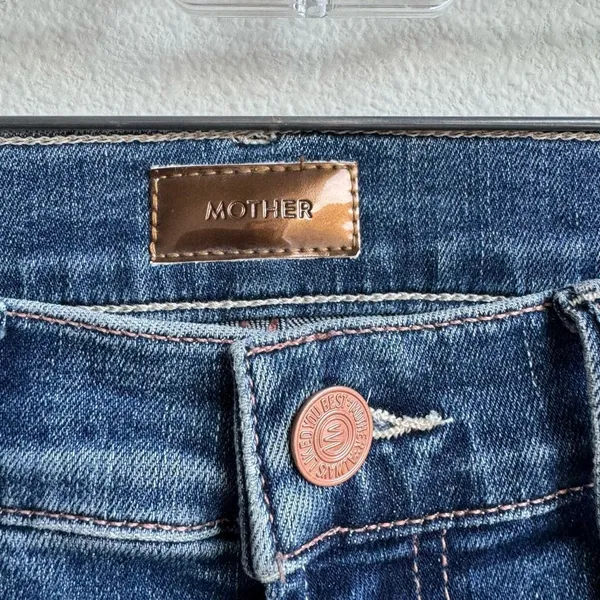 MOTHER The Insider Crop Step Chew Dancing On Coals Flare Hem Size 26 Blue - Image 5
