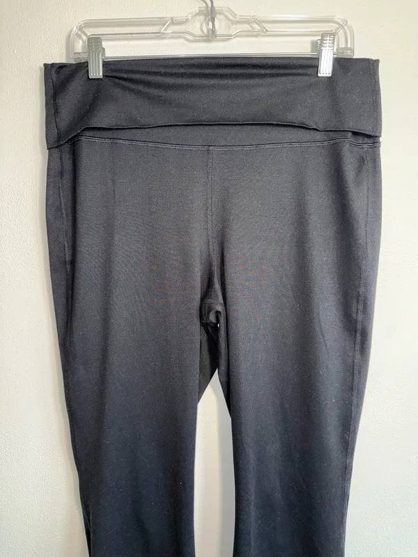 Maurices Luxe Foldover Waist Flare Leggings Black High Rise - Image 4