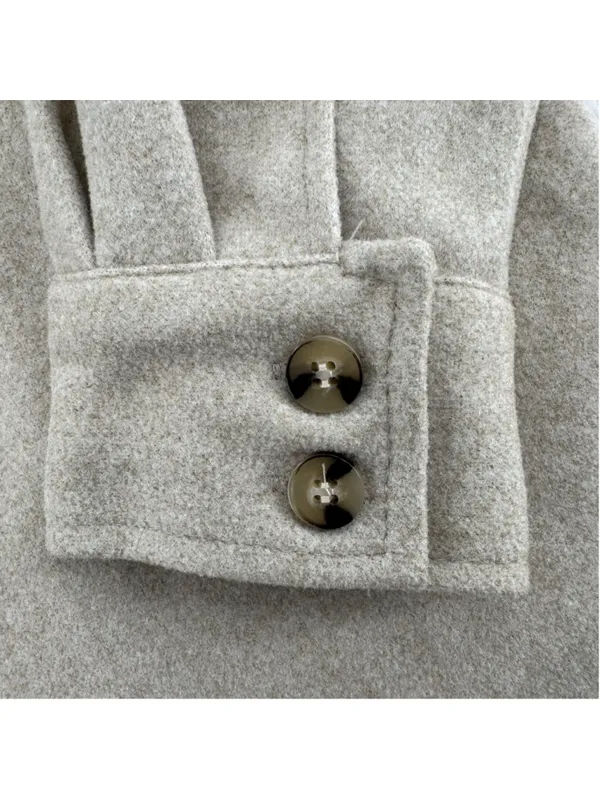 BKE Tan Felt Shacket Black Stitching Western Boho Jacket Button Front Sz Small - Image 6