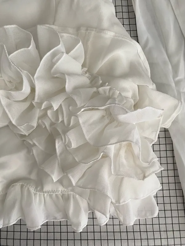 Glam Doll Off-Shoulder White Ruffle Mini Dress - Image 5