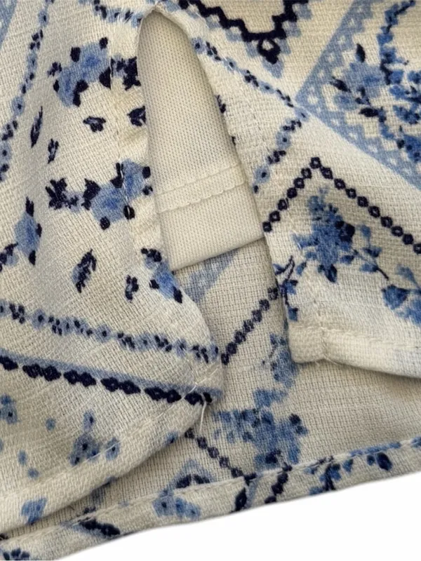 Altar’d State Blue & White Tile Print Dress - Image 6
