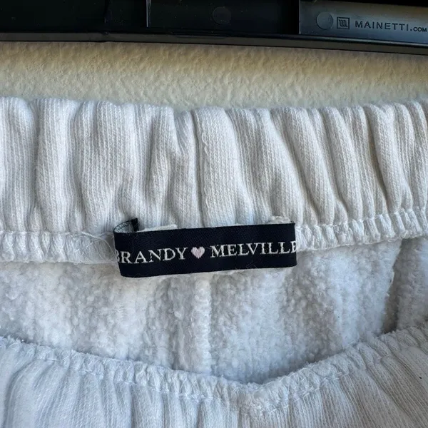 Brandy Melville White Blue Red Stripe Joggers Size XS Small - Image 3