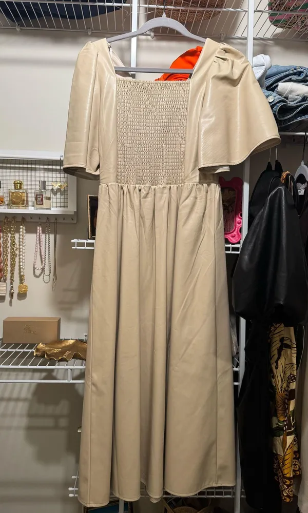 THML Tan Leather Dress - Image 2