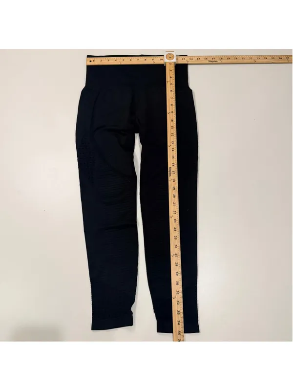 Women’s Large Black High Rise Seamless Compression Leggings b1 - Image 2