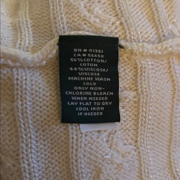 Lauren Ralph Lauren LRL Black Label Ivory Cableknit Open Cardigan Sz L/XL Cozy - Image 7