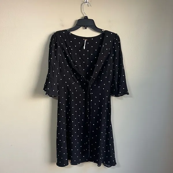 Free people all yours polka‎ dot black dress 2 - Image 3