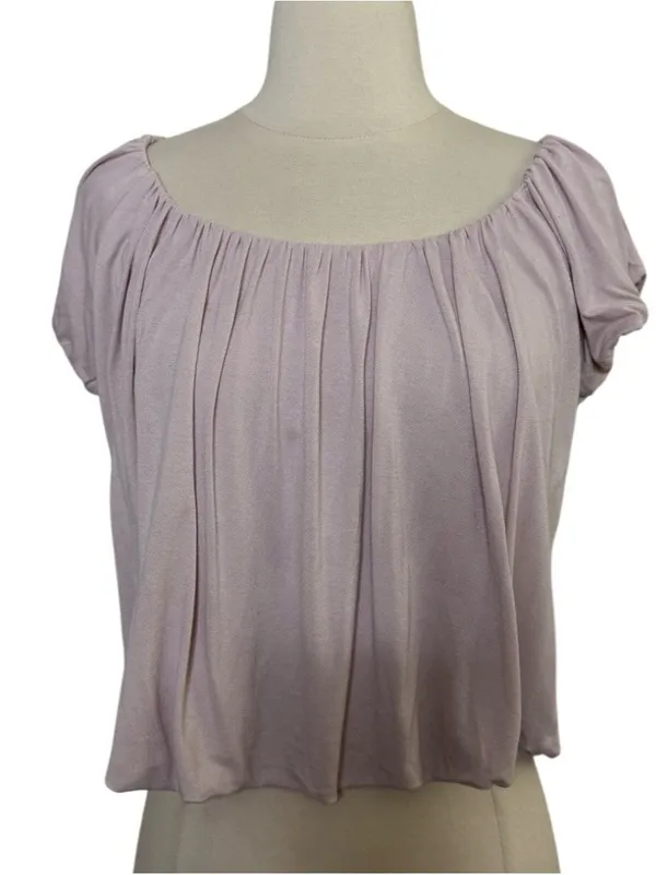 Express Size Extra Small (XS) blush pink Gathered Neck Puff Sleeve Blouse - Image 2