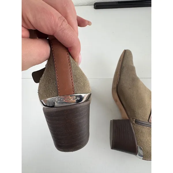 COACH‎ Pauline Taupe Suede Leather Buckle Ankle Boots Booties Womens Size 6 - Image 5