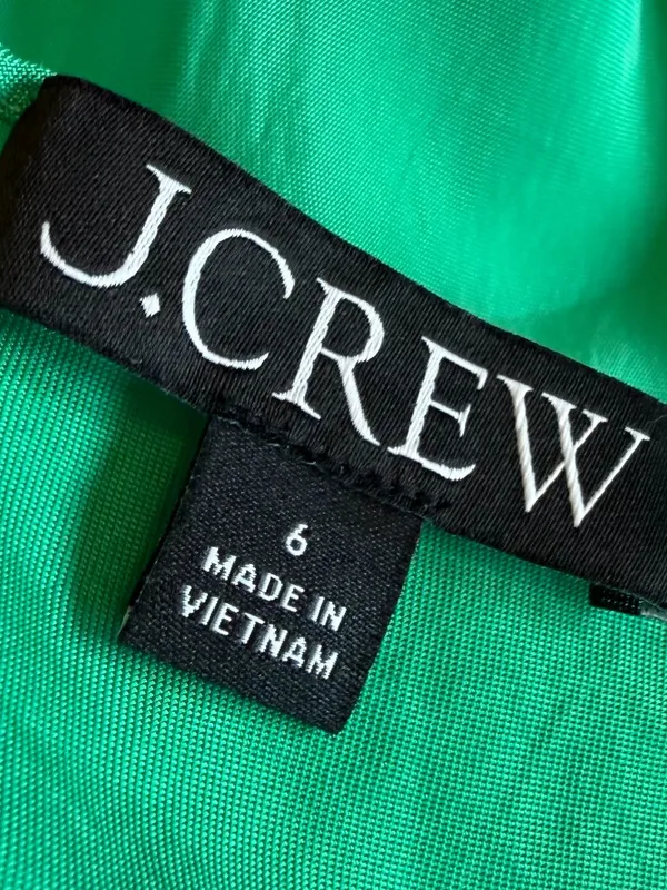 J. Crew Bold Green Midi Dress Spaghetti Strap Flowy Wedding Party Size 6 Women's - Image 11