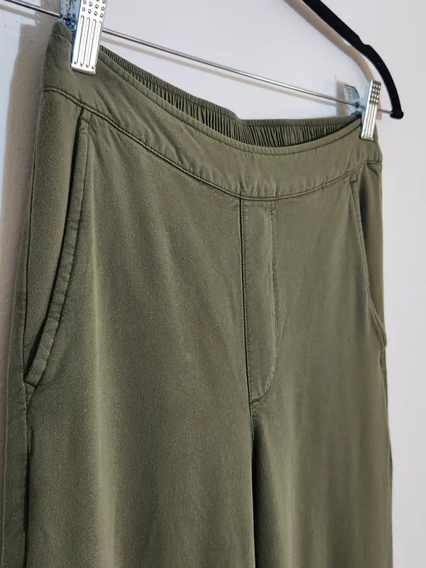 Old Navy Womens Olive Green High Rise Wide Leg Pull-On Pants Size Small - Image 3
