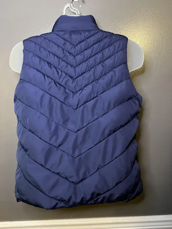 Gap Vest Womens Large Drizzle Blue Warmest Puffer Full Zip Quilted Lined Pockets - Image 5