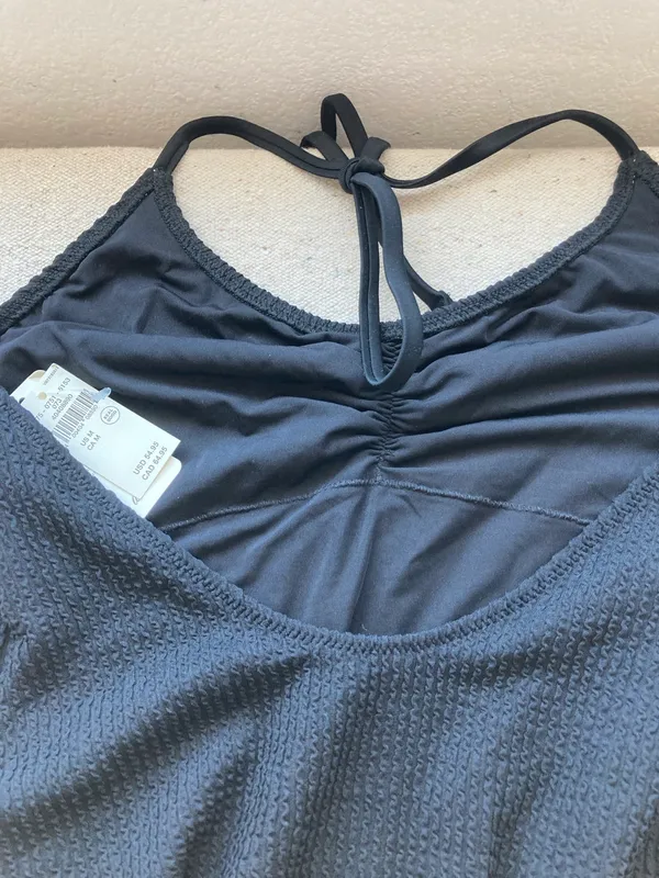 Aerie Ribbed Halter One Piece Swimsuit Cheekiest Black Size M NWT - Image 12