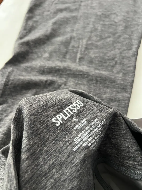 SPLITS59 Raquel Airweight High Rise Flare Leggings in Heather Gray 32" S $138 - Image 6