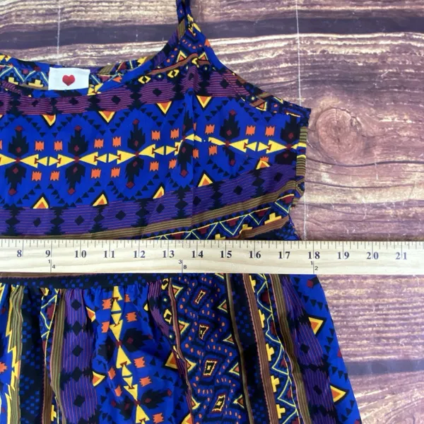 One Clothing Vintage Y2K Aztec Sleeveless Top 90s Color Sz Large - Image 12