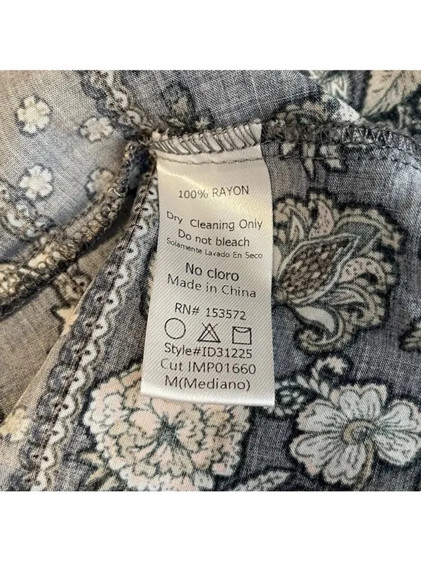Bohme Maxi Dress Blue Paisley Cottagecore Spaghetti Strap Medium - Image 7