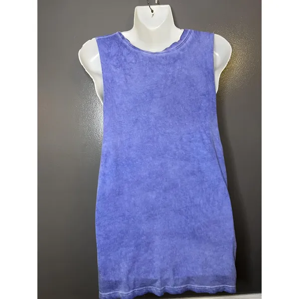 Peloton Tank Top Womens Medium Blue Scoop Neck Striped Logo Relaxed Fit Athletic - Image 5