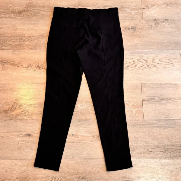 Mario Serrano Italy Black Ribbed Textured Straight‎ Leg Pants Womens Size 6 - Image 2