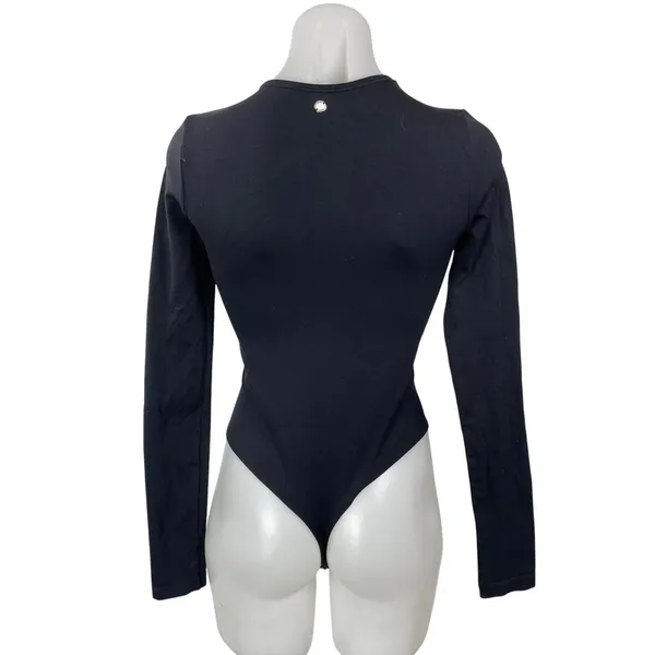 Simon Miller Asio Women's Black Long Sleeves Cut Out Thong Bodysuit Top Size S - Image 3