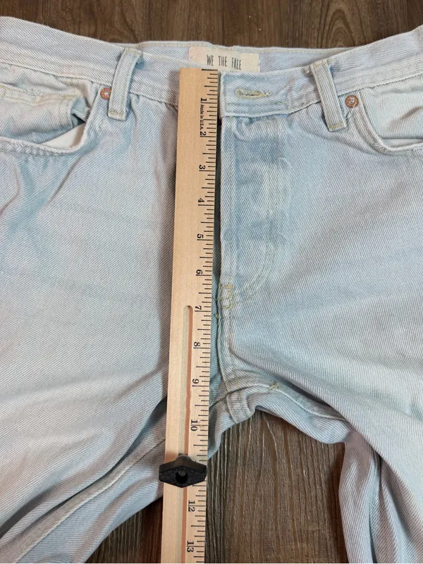 Free People We The Free Free People Distressed Wide Leg Jeans Light Wash Size 25 - Image 6