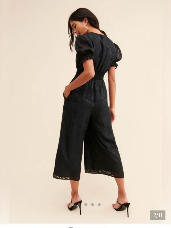 Anthropologie Hutch Black Burnout Wide Leg Jumpsuit - Image 2