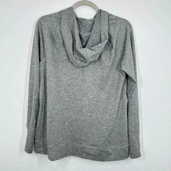 Aerie Offline‎ Grey Heathered Hoodie Thumbholes Zipper Pockets Athleisure Size M - Image 7