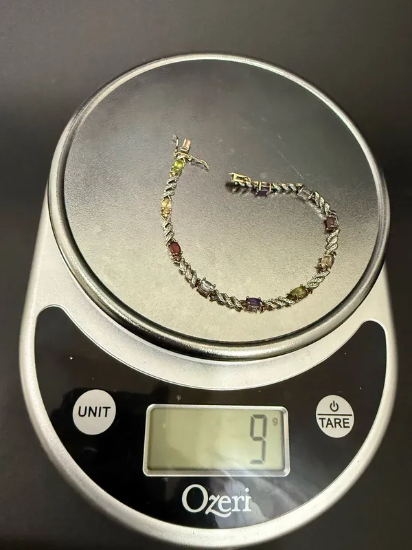 Ross Simons 925 Gold Over Sterling Silver Vermeil Multicolored Gem 7.5” Bracelet - Image 11