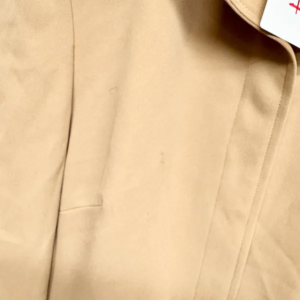 Josephine Chaus Jacket Women Size‎ 10 Tan Mock Neck Button Collar Pocket Casual - Image 3