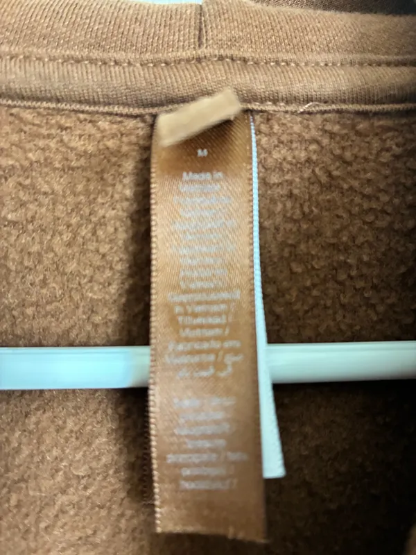 Skims Cotton Fleece Classic Zip Up Hoodie in Cocoa size Medium - Image 6