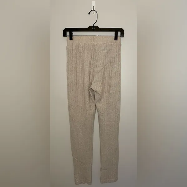 SHEIN Drop Shoulder Ribbed Knit Top & Pants Set, Khaki, Size XS, EUC - Image 9