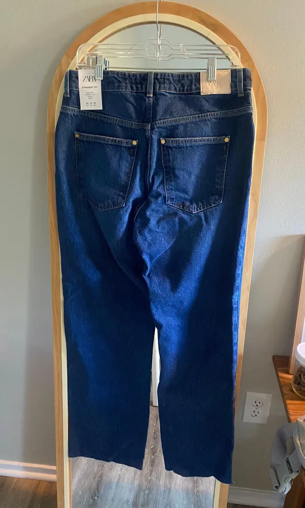 High Rise Straight Leg Jeans Medium Wash - Image 4