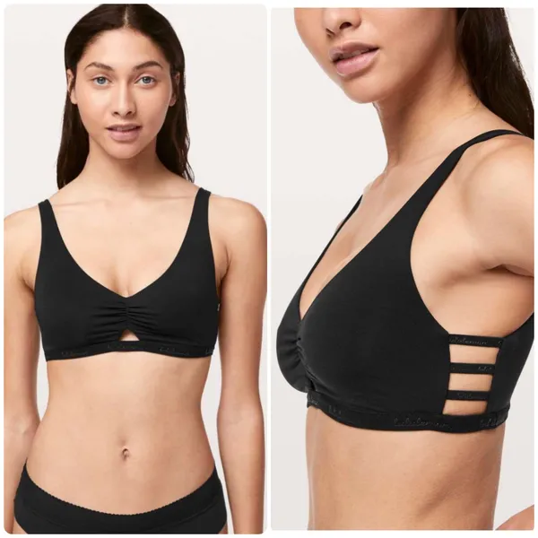 Lululemon Womens Black Simply Gathered‎ Strappy Athleisure Bralette Size S - Image 2