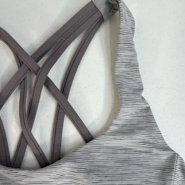 Lululemon Sz 6 Free To Be Serene Bra Light Support C/D Cup Nimbus Battleship - Image 5