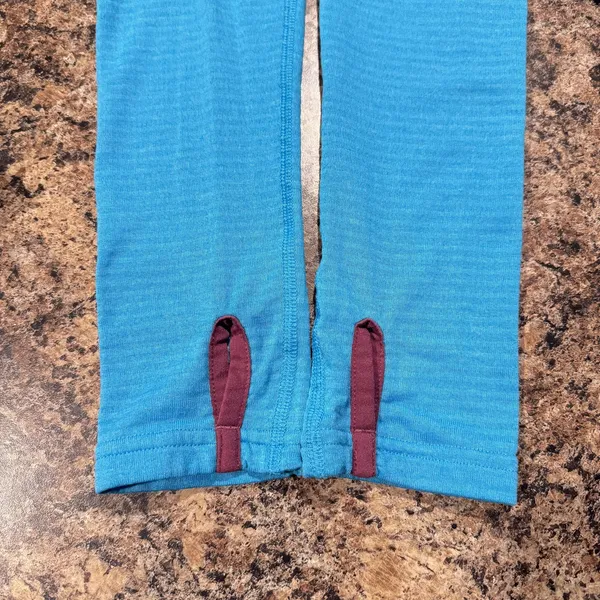Patagonia Womens 1/2 Zip Base Layer Power Dry Grid Fleece Blue Size Medium DZ - Image 6