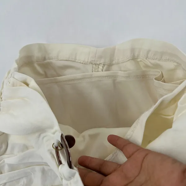 Zara Mini Skirt Womens Small Off White Stretch Ruched Everyday Wear Classic‎ - Image 6
