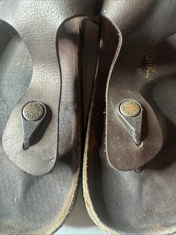 Birkenstock Gizeh Brown Birko-Flor Toe Post Sandals Sz 41 US10-10.5 Regular Wide - Image 7