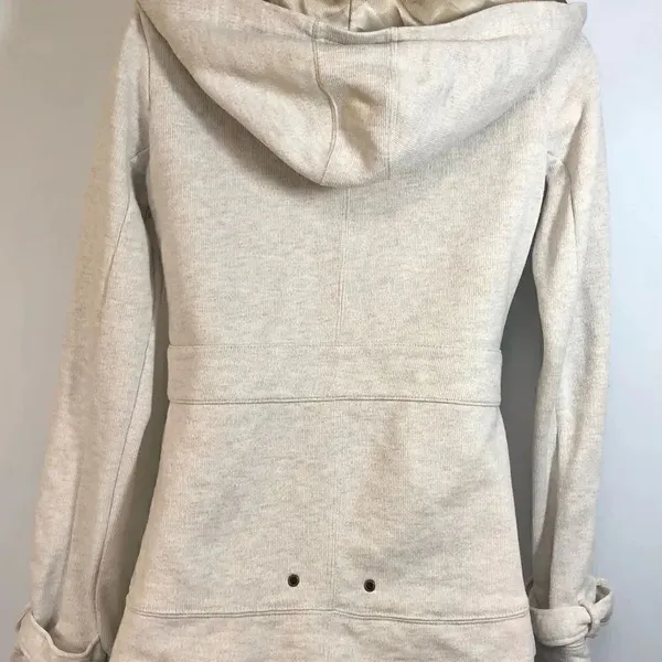 Billabong Women’s Double Breasted Coat, Hooded in Cream, Size Small - Image 5