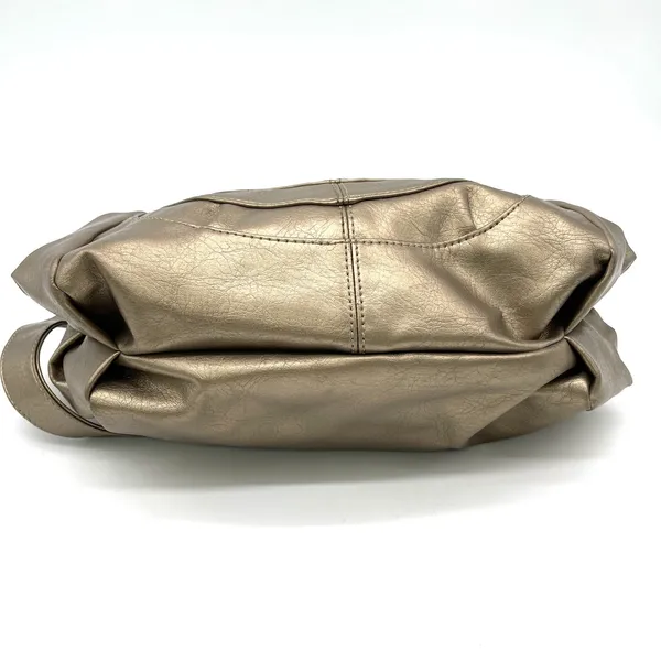 Nine West‎ Shoulder Bag Handbag Bronze Gold Metallic Faux Leather Glam Classic - Image 6