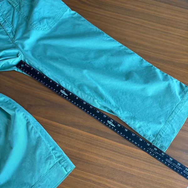 Vintage Rafaella Petites Pants 8P Green Wide Leg Crop Utility Y2K Gorpcore - Image 7