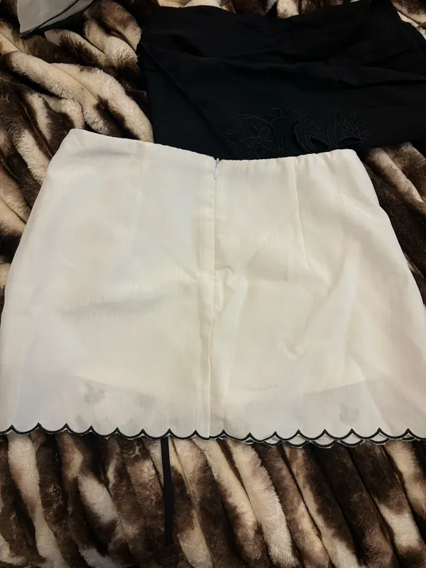 Linen mini skirt White Size M - Image 3